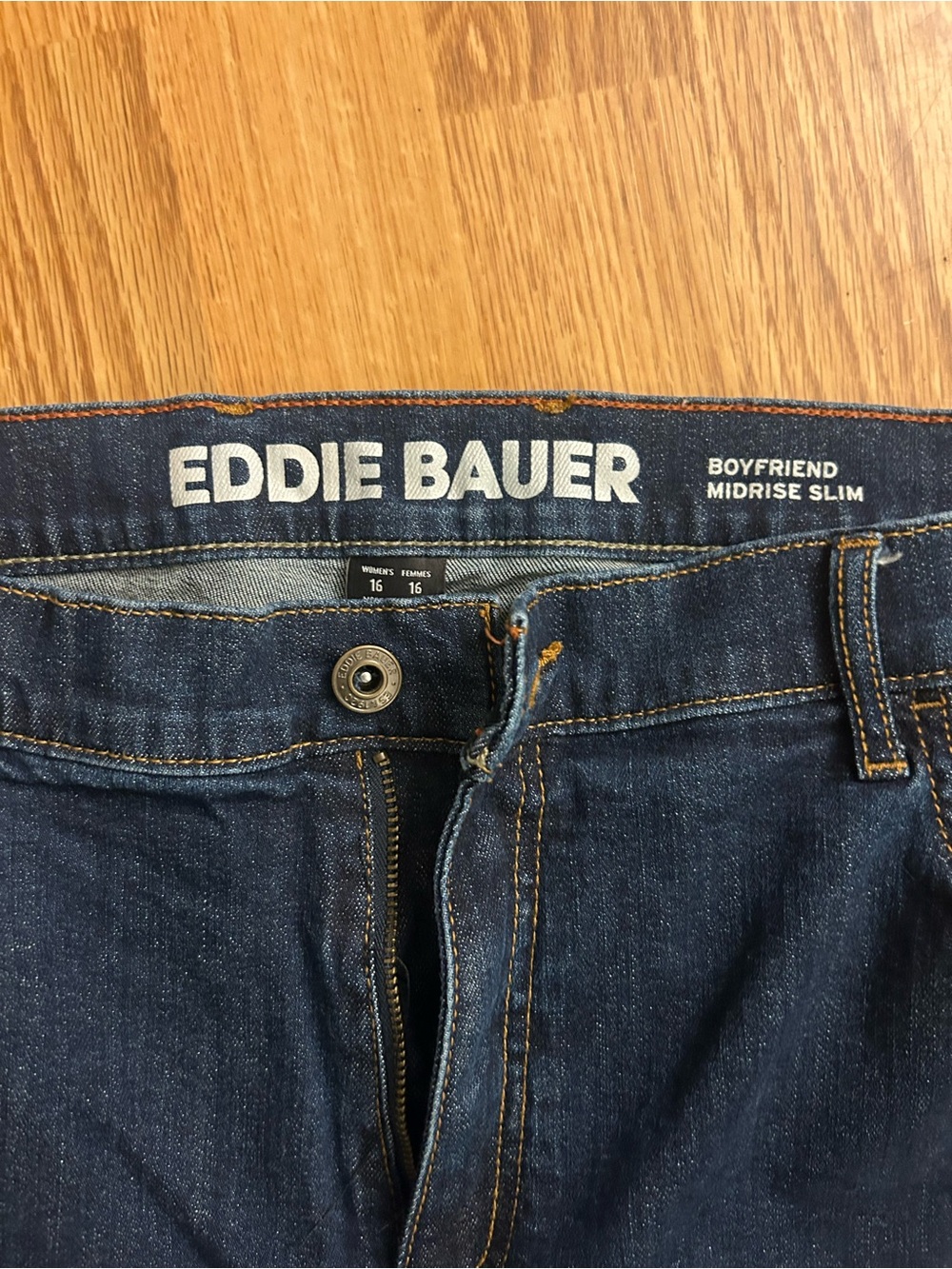Eddie Bauer Women's Dark Blue Boyfriend Midrise Jeans